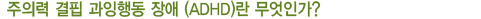 주의력 결핍 과잉행동 장애(ADHD)란 무엇인가?